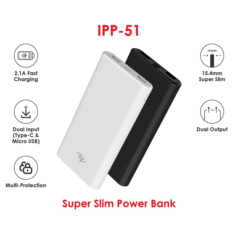 Powerbank Itel 10000 MAh ultra slim garantie 2 ans