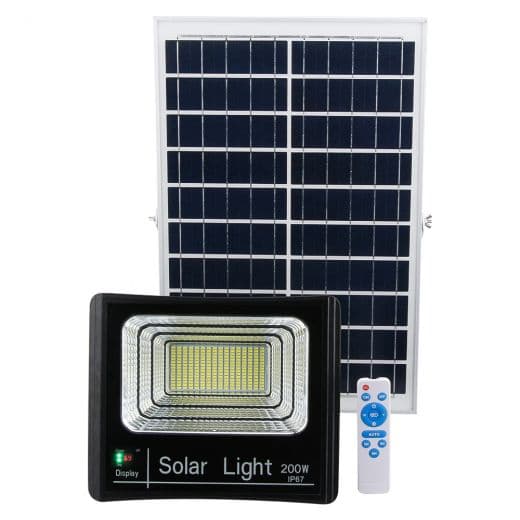 Lampe Solaire 300W Extérieur avec Telecommande, Projecteur LED Solaire 6500k, Spot Solaire 360 LEDS, Eclairage Solaire Plus Brillante (5dd34f)